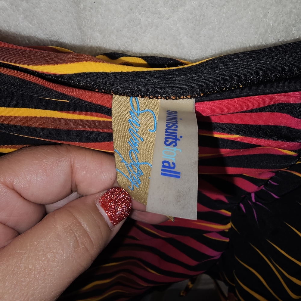 Swimsuits For All Multicolor Striped Bikini - Picture 12 of 13